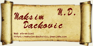 Maksim Dačković vizit kartica